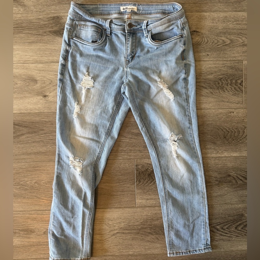 Women's Light Blue Distressed Jeans